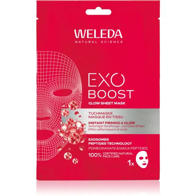 Weleda Exo Boost Kirgastav näo lehtmask pinguldava toimega 20 ml