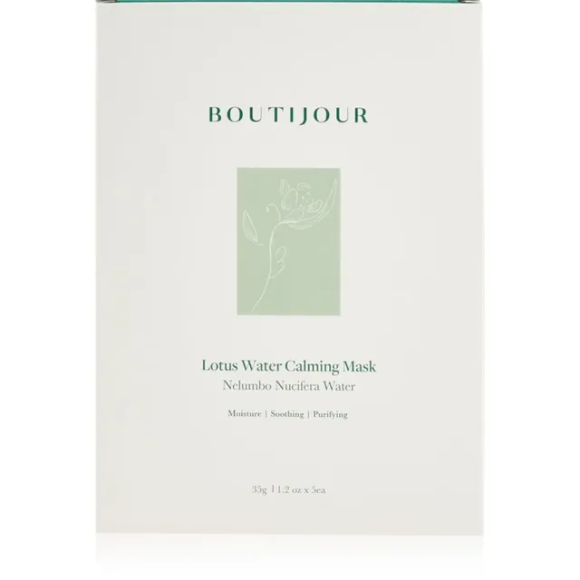 BOUTIJOUR Lotus Water Calming Mask Rahustav näo lehtmask toitva ja niisutava toimega 5x33 g