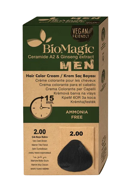 BioMagic Permanent Hair Color Cream For Men ammoniaagivaba juuksevärv meestele