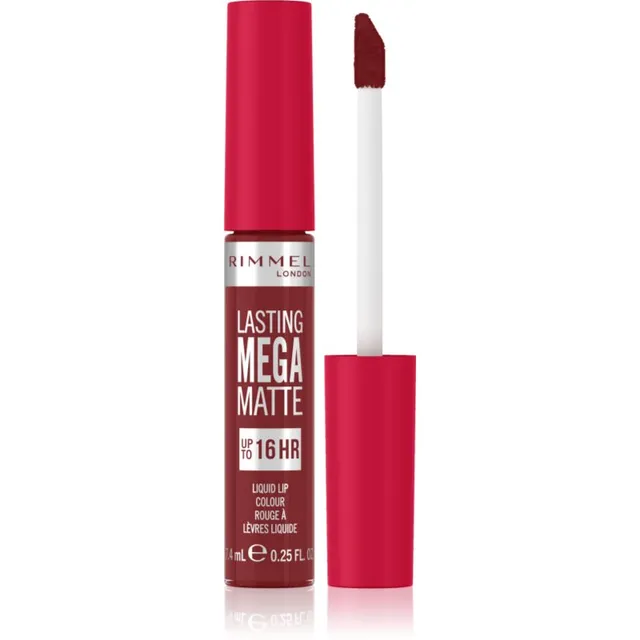 Rimmel Lasting Mega Matte Matt vedel huulepulk 16 tundi varjund Ruby Passion 7,4 ml