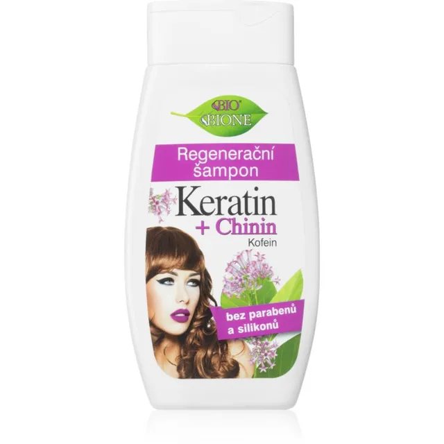 Bione Cosmetics Keratin + Chinin Taastav šampoon 260 ml