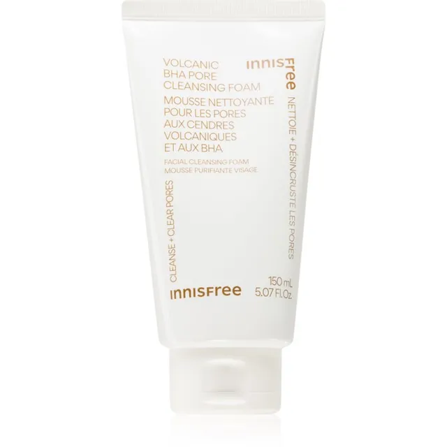 innisfree Volcanic BHA Pore Cleansing Foam Õrn puhastusvaht nahka ühtlustava ja poore minimeeriva toimega 150 ml
