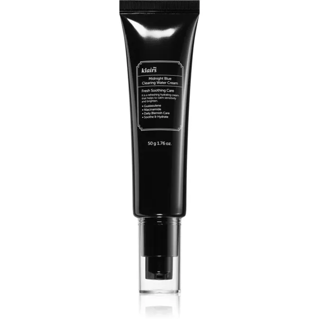 Klairs Midnight Blue Clearing Water Cream Kerge niisutav kreem kirgastava ja siluva efektiga 50 g
