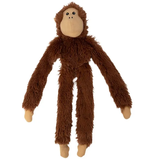 Täidiseta pehme mänguasi koerale, piiksuv ahv, 5 Squeakers Stuffless Monkey (Pawise)