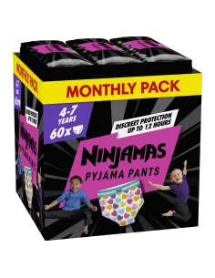 Pampers Ninjamas pidžaamapüksid Heart 60 tk (17-30 kg)