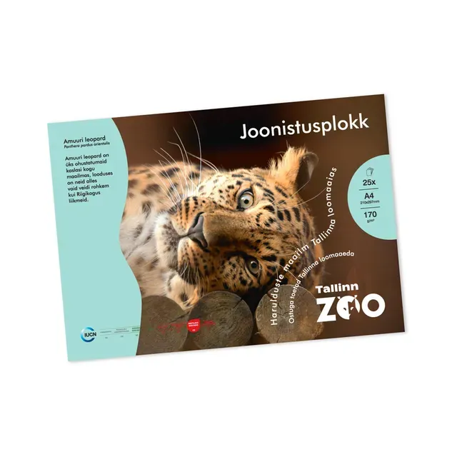 Joonistusplokk Tallinna Loomaaed A4/170g 25 lehte, TALLINNA ZOO, 1 tk