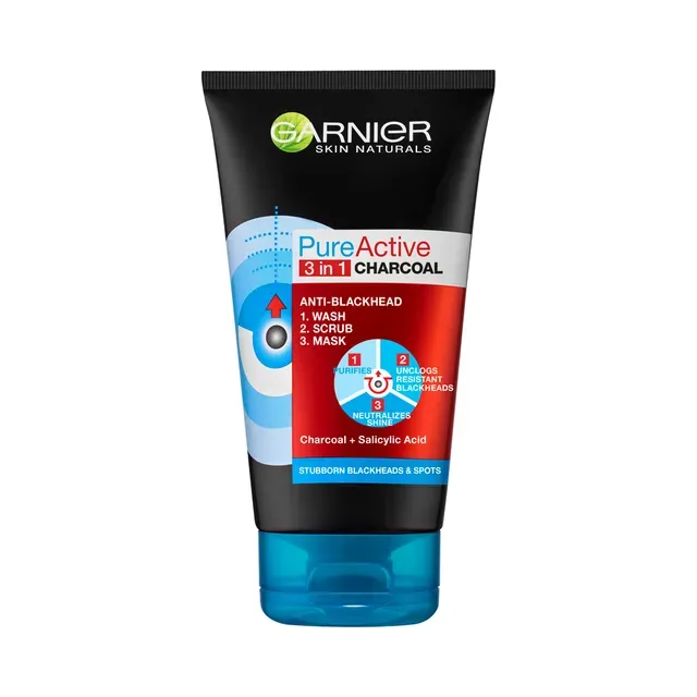 Näokoorija Pure Active 3in1, GARNIER, 150 ml