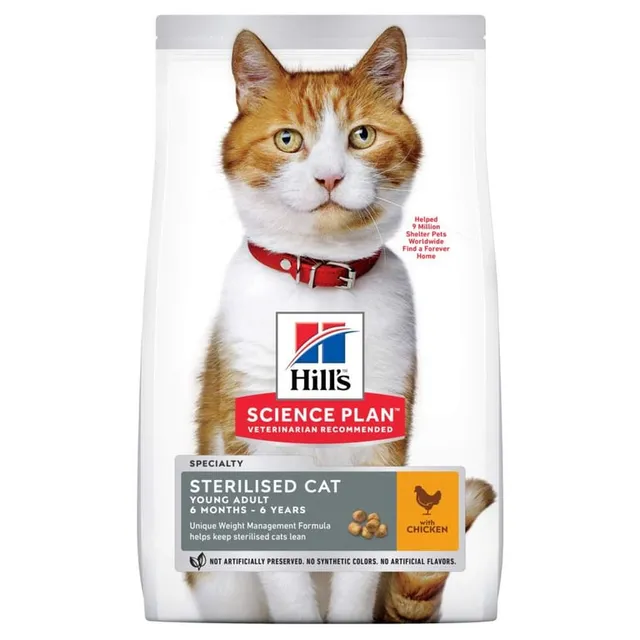 Hill's Science Plan Sterilized Young kassi kuivtoit, kana, 1,5 kg