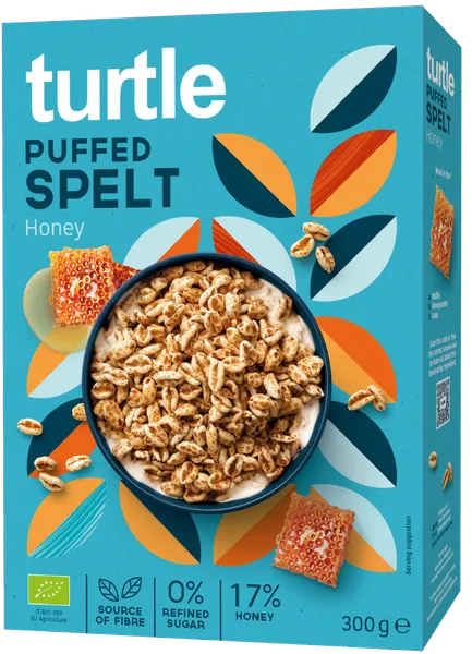 Paisutatud spelta terad meega, ökoloogiline