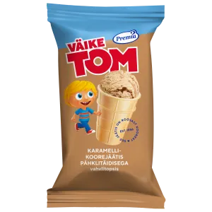 Väike Tom Karamelli Koorejäätis Metspähkliga Vahvlitopsis 120ml