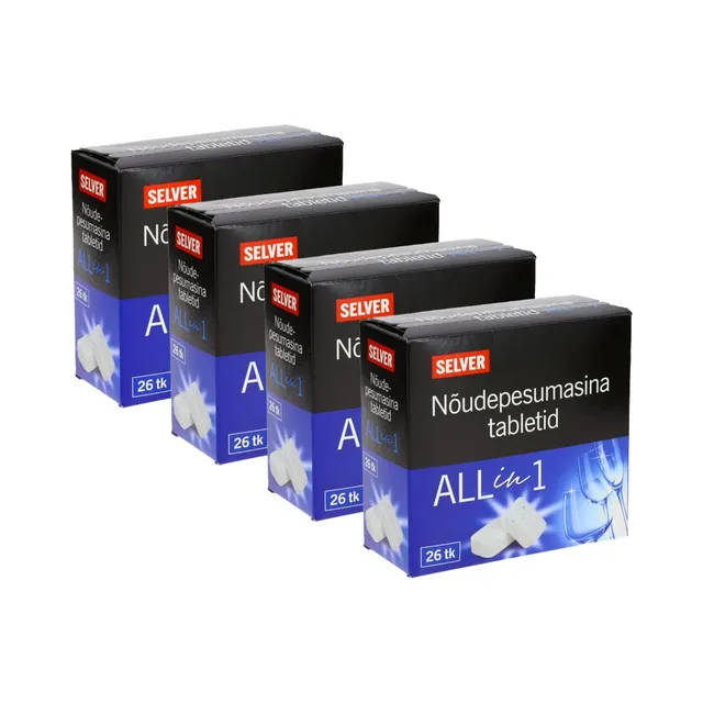 HULGI Nõudepesumasina tabletid 4pk, SELVER, 4 x 26tk