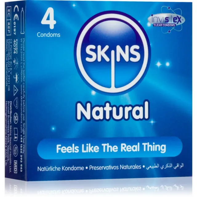 Skins Natural kondoomid Vanilla 4 tk