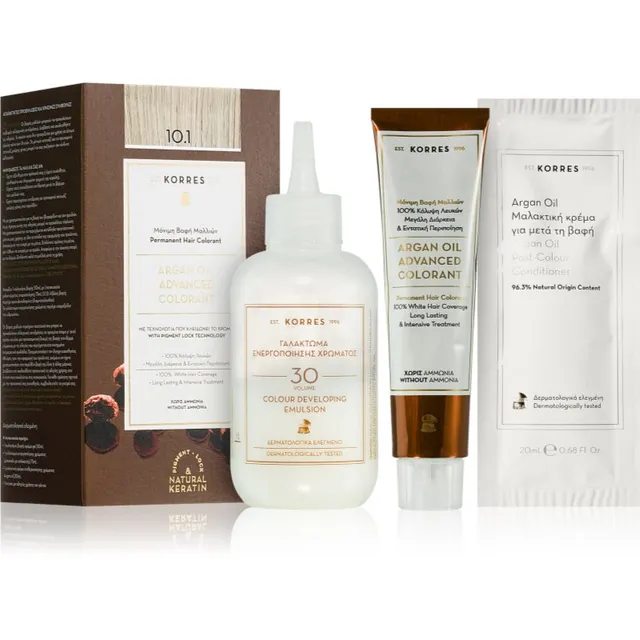Korres Argan Oil Püsijuuksevärv argaaniaõliga varjund 10.1 Platinum Ash Blonde 50 ml
