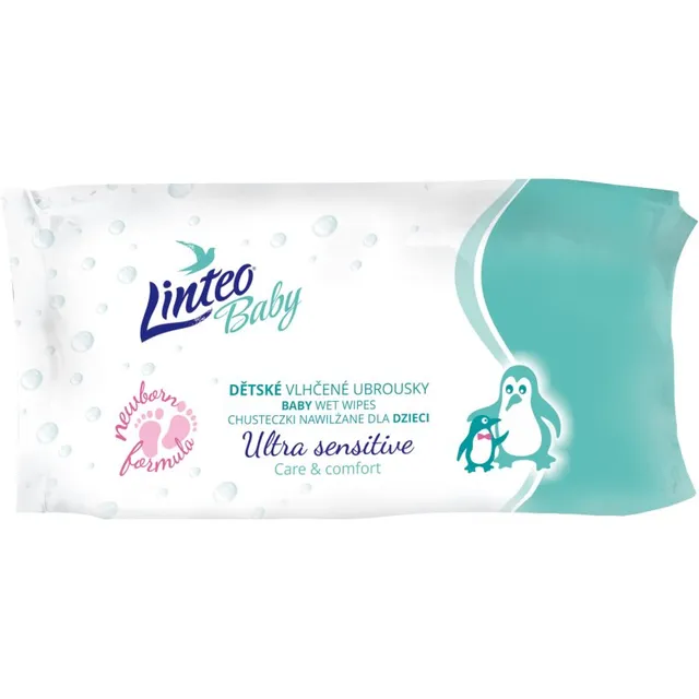 Linteo Baby Ultra Sensitive Õrnad niisked salvrätikud beebile 64 tk