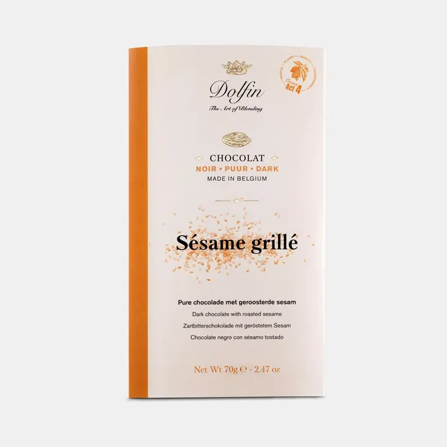 Tume šokolaad röstitud seesamiseemnatega 70g
