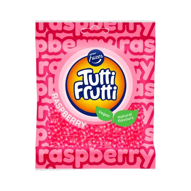 Kummikommid Raspberry, TUTTI FRUTTI, 90 g