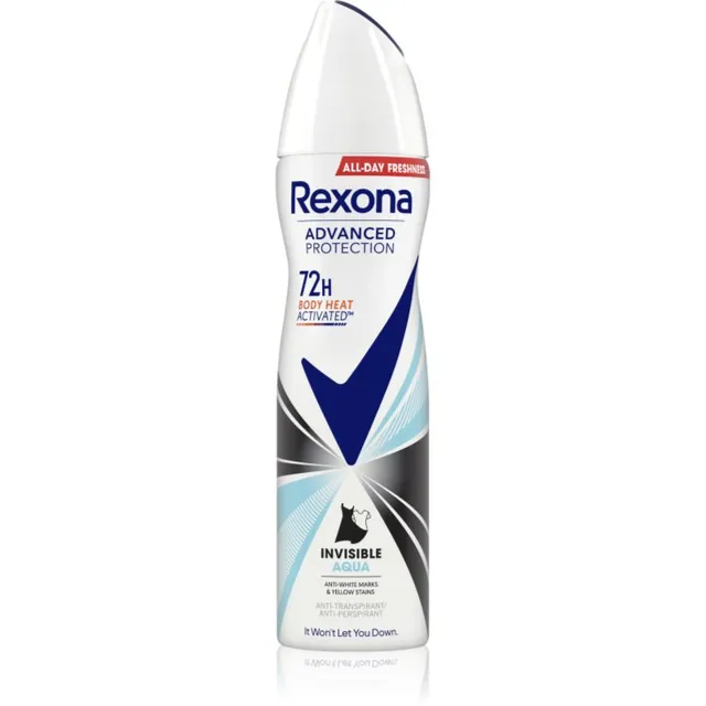 Rexona Advanced Protection Invisible Aqua Pihustatav antiprespirant valgete ja kollaste plekkide hoolduseks Aqua 150 ml