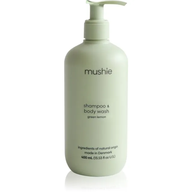 Mushie Organic Baby Dušigeel ja šampoon kaks-ühes lastele Green Lemon 400 ml