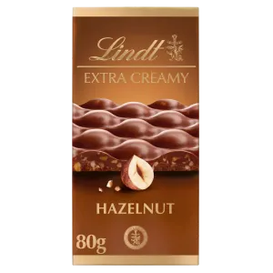 Lindt Extra Creamy piimašokolaad sarapuupähklitega 80g