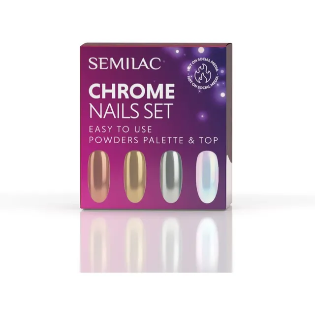Semilac Set Chrome Nails Kinkekomplekt küüntele