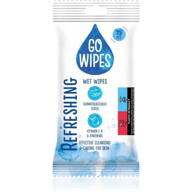 GoWipes Refreshing Niisked puhastusrätikud kätele 15 tk