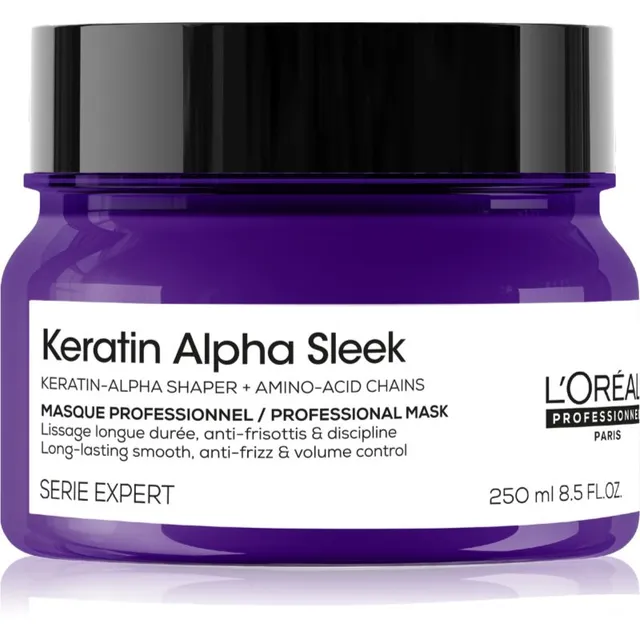 L’Oréal Professionnel Serie Expert Keratin Alpha Sleek Toitev mask juustele sileda välimuse andmiseks 250 ml