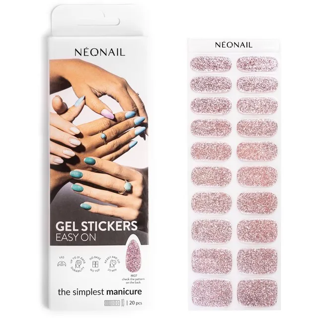 NEONAIL Easy On Gel Stickers Küünte kleebised UV/LED-lambi kasutamisega varjund M07 20 tk