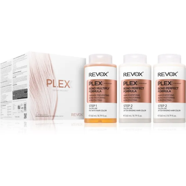 Revox B77 PLEX Hair Rebuilding System Professional Set komplekt kahjustatud ja värvitud juustele professionaalseks kasutamiseks 3x260 ml