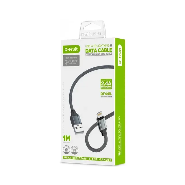 Kaabel USB-A - Lightning 1m (DF441L), D-FRUIT, 1 tk