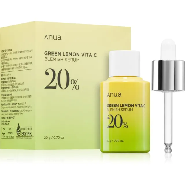 Anua Green Lemon Vita C Blemish Serum Kirgastav seerum C-vitamiiniga probleemsele nahale, akne vastu 20 ml