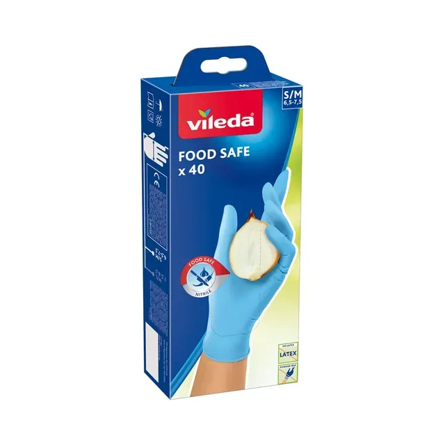 Nitriilkindad Food Safe S/M 40tk, VILEDA, 40 tk