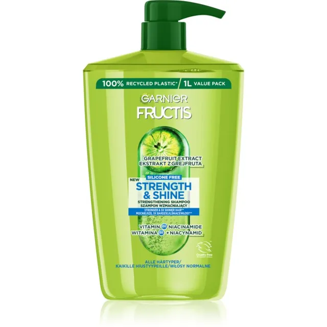 Garnier Fructis Strength & Shine Energiat andev šampoon kõigile juuksetüüpidele 1000 ml