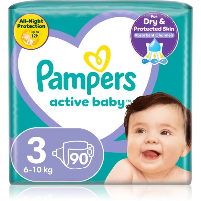 Pampers Active Baby Size 3 ühekordsed mähkmed 6-10 kg 90 tk