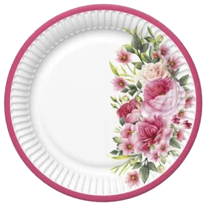 Daisy papptaldrik Roosid 18cm 8tk