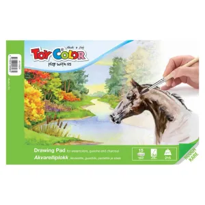 Toy color akvarellplokk a4 15l 215g