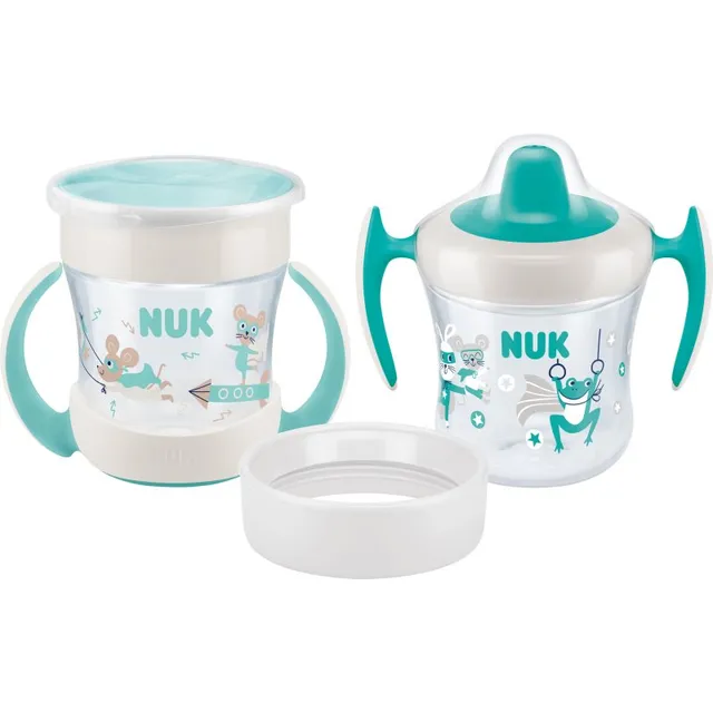 NUK Mini Cups Set Mint/Turquoise Tass kolm-ühes 6m+ Neutral 160 ml