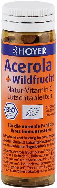 Acerola ja metsamarja C-vitamiini pastillid. Toidulisand, ökoloogiline