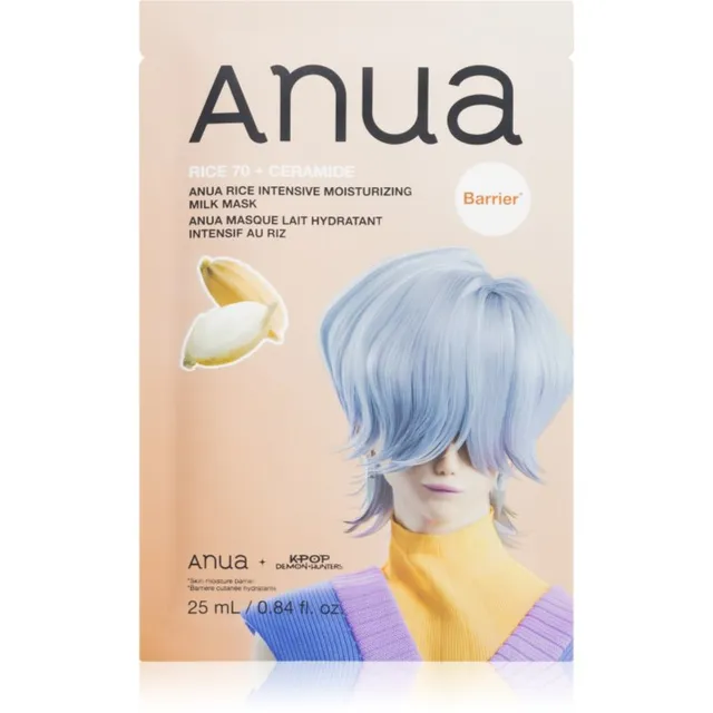 Anua K-Pop Demon Hunters Rice 70 + Ceramide hooldav kangasmask nahabarjääri tugevdamiseks 25 ml