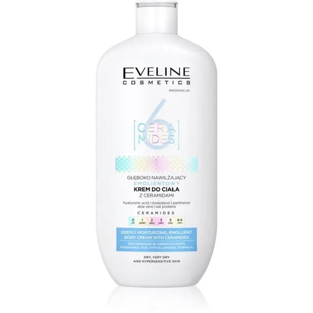Eveline Cosmetics 6 Ceramides Niisutav kehakreem kuivale kuni väga kuivale nahale lõhnatu 350 ml