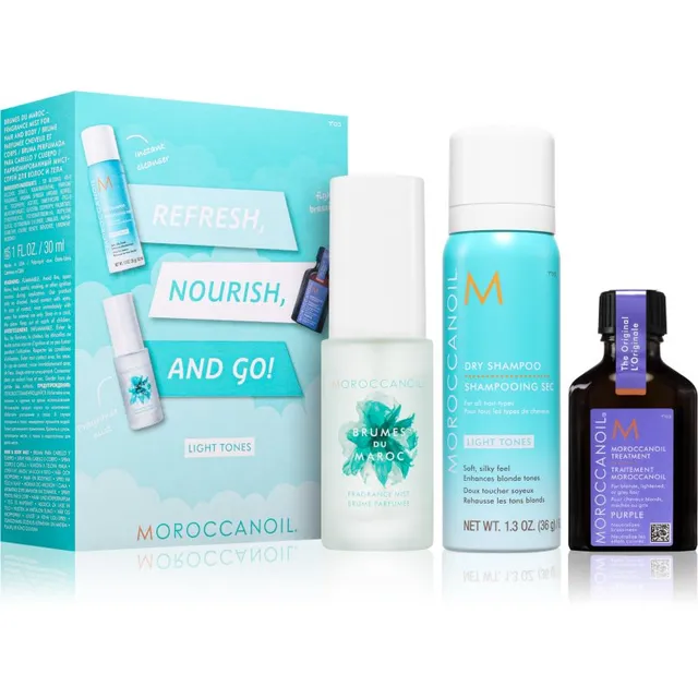 Moroccanoil Refresh, Nourish, and Go! (Light Tones) komplekt blondidele juustele naistele