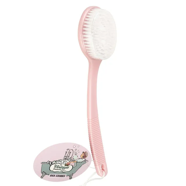 THE VINTAGE COSMETIC Pink Back Scrubber Bath Brush