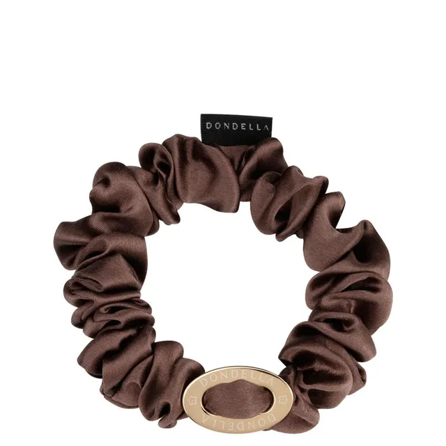 DONDELLA Luxury Silk Brown Scrunchie Hair Ring 8cm