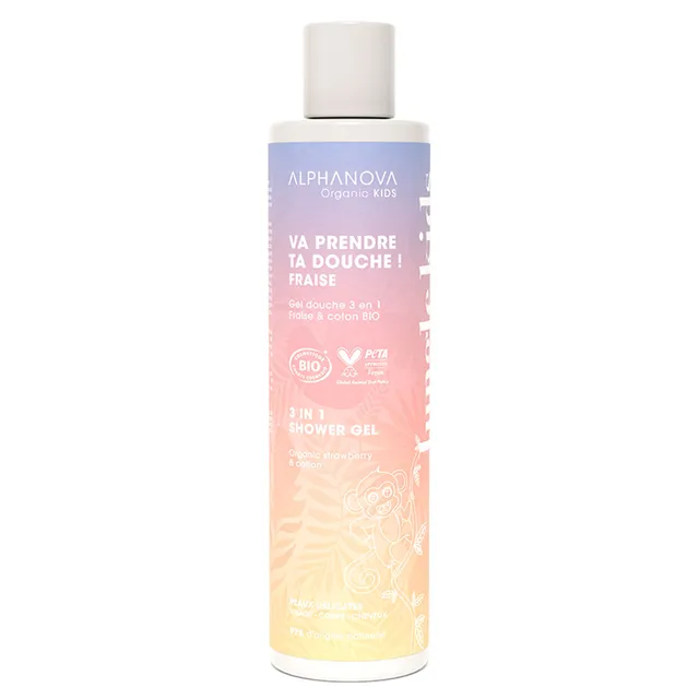ALPHANOVA Organic Jungle Kids Strawberry 3in1 Shower Gel 250ml