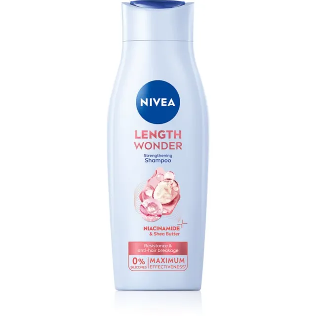 NIVEA Length Wonder Energiat andev šampoon lõhenenud juukseotstele 400 ml