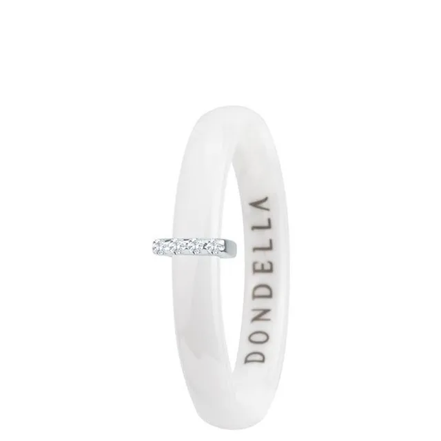 DONDELLA Ceramic Stripe White Ring (3mm) 15.25