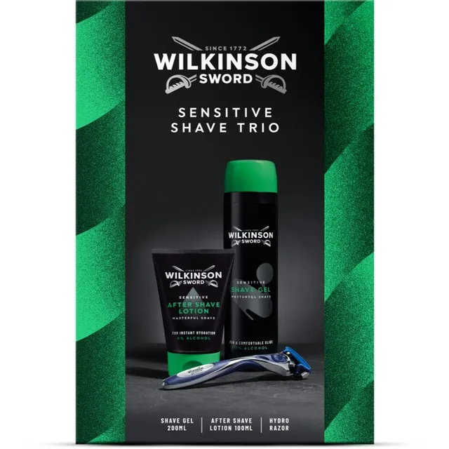 Wilkinson Sword Sensitive Shave Trio Kinkekomplekt raseerimiseks