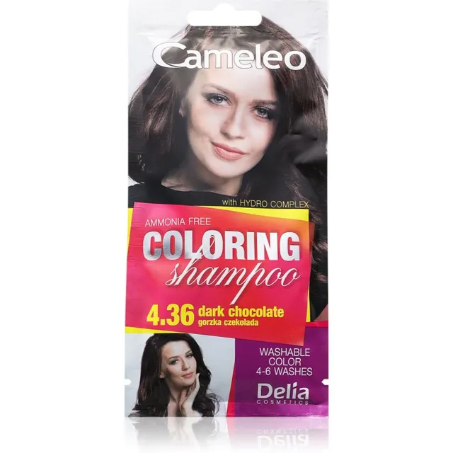 Delia Cosmetics Cameleo Coloring Shampoo Toniseeriv šampoon juustele varjund 4.36 Dark Chocolate 40 ml