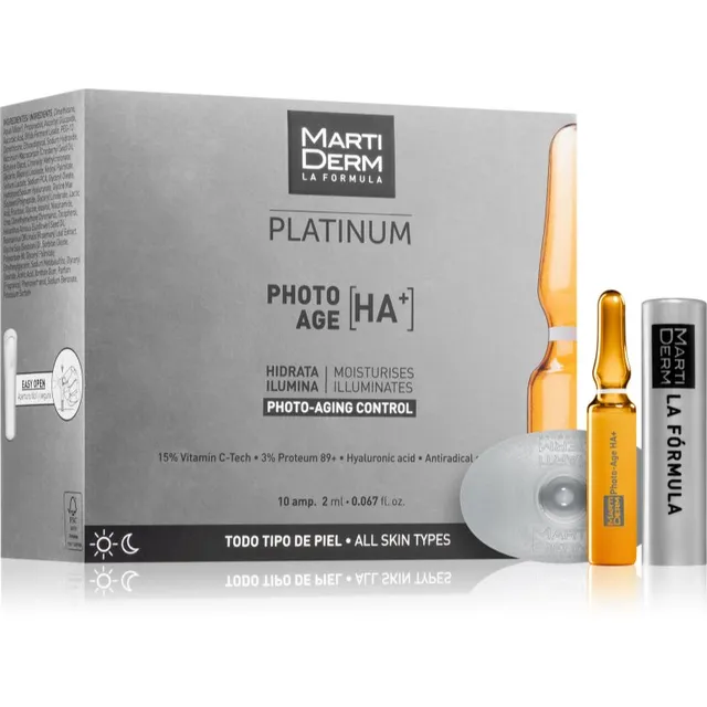 MartiDerm Platinum Photo Age HA+ Vananemisvastane seerum ampullides C-vitamiiniga 10x2 ml