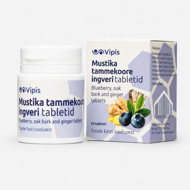 VIPIS MUSTIKA-TAMMEKOORE-INGVERI TABLETID N50 (15G)