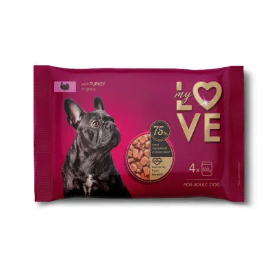 Koeratoit kalkuniga My Love 4x100g